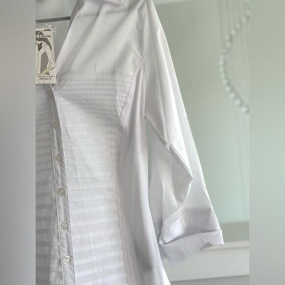 Zac And Rachel Woven and Knit Pleated front button down shirt - Picture 7 of 8